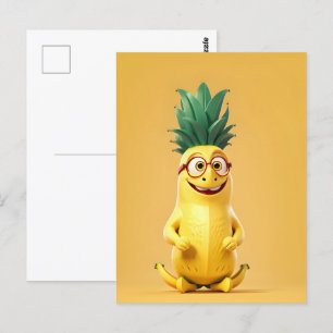 Funny banana character postcard