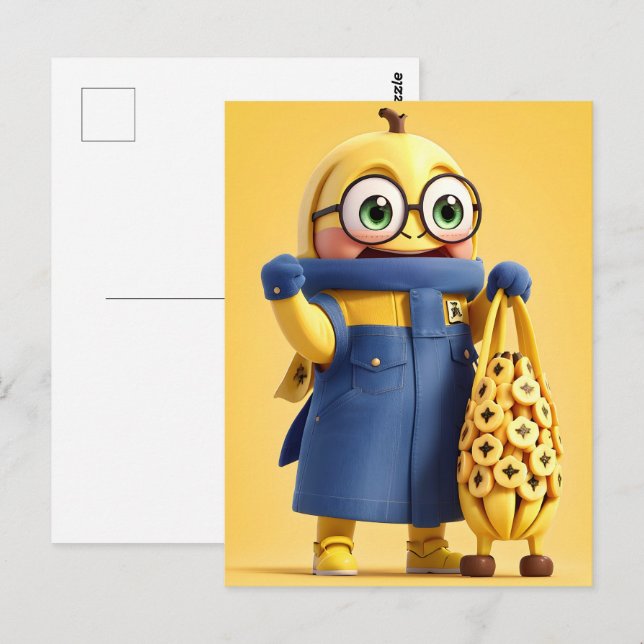 Funny banana character postcard (Front/Back)