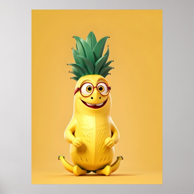 Funny banana character poster (Front)
