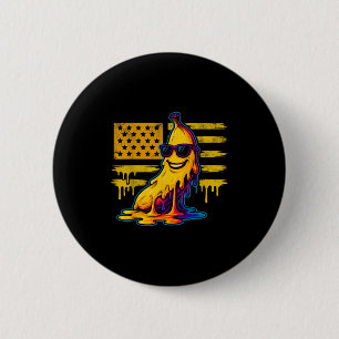 Funny Banana Dripping Ice Banana Retro American Fl 6 Cm Round Badge