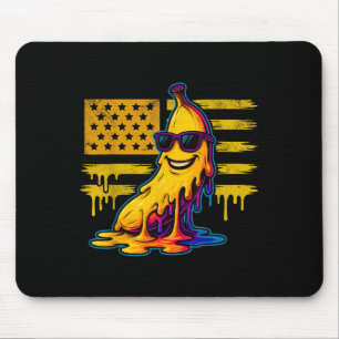 Funny Banana Dripping Ice Banana Retro American Fl Mouse Pad