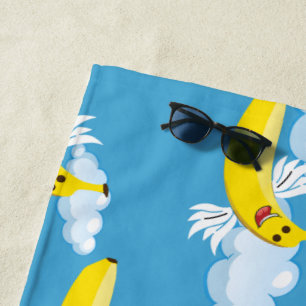 Funny Banana Fruit Lover Gifts Food Humour Emojis Beach Towel