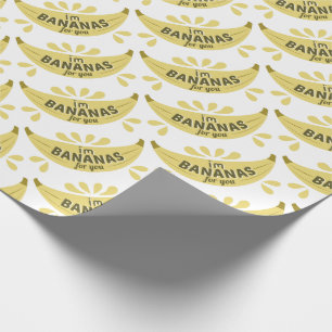 Funny banana illustration I'm bananas for you Wrapping Paper