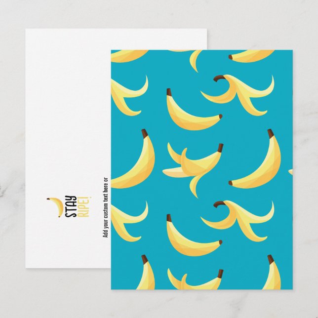Funny Banana Party pattern colourful - editable Holiday Postcard (Front/Back)