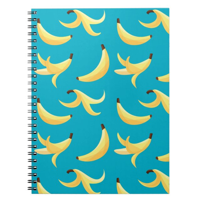 Funny Banana Party pattern colourful - editable Notebook (Front)