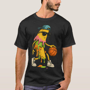 Funny Banana Playing Basketball Ice Cream T-Shirt