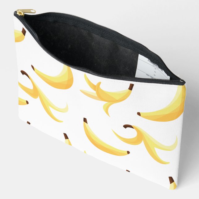 Funny Banana Pun Party pattern colourful - editabl Accessory Pouch (Open)