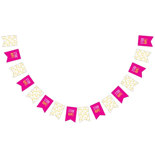 Funny Banana Pun Party pattern colourful - editabl Bunting (All)