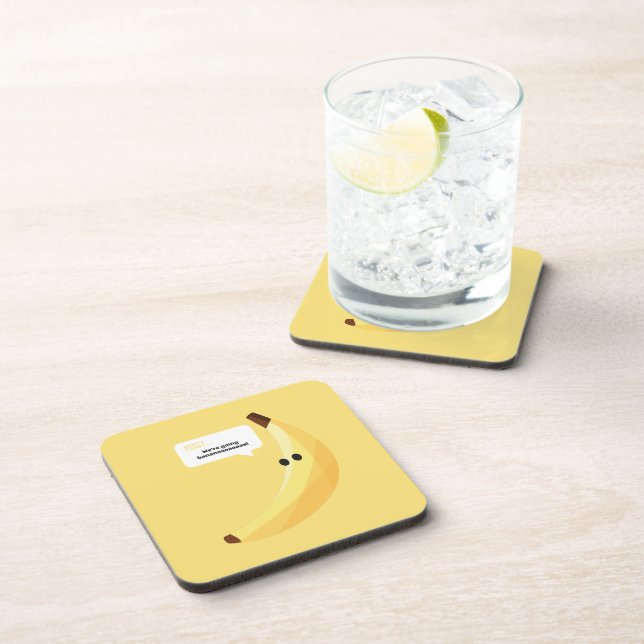 Funny Banana Pun Party pattern colourful - editabl Coaster (Right Side)