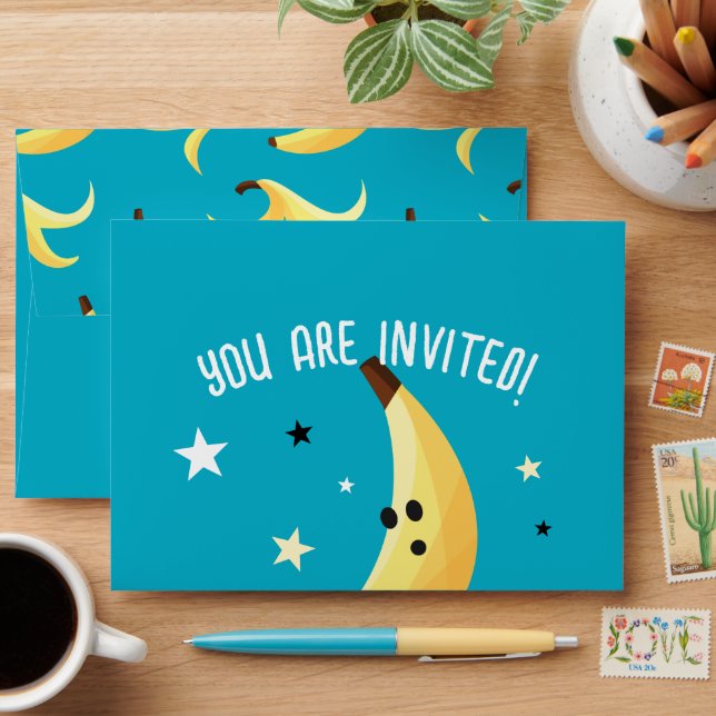 Funny Banana Pun Party pattern colourful - editabl Envelope (Desk)