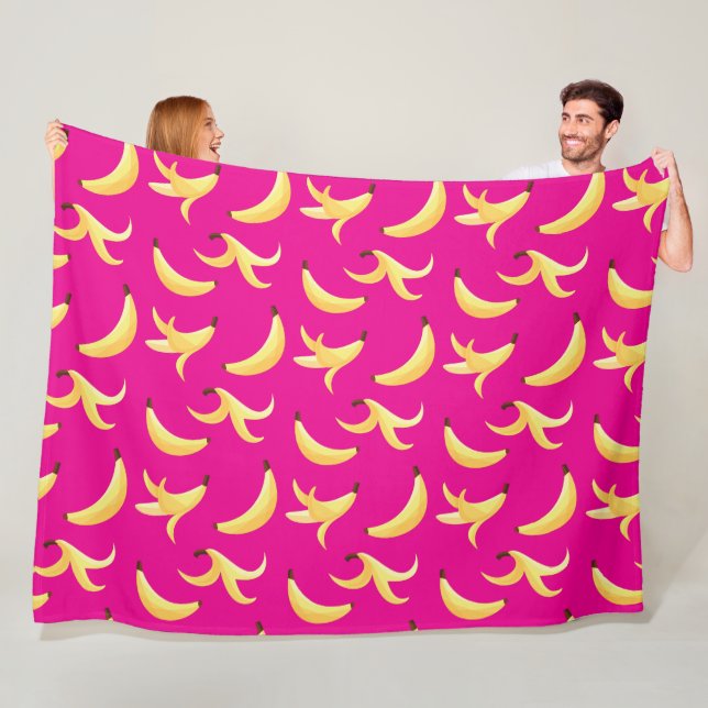 Funny Banana Pun Party pattern colourful - editabl Fleece Blanket (In Situ)