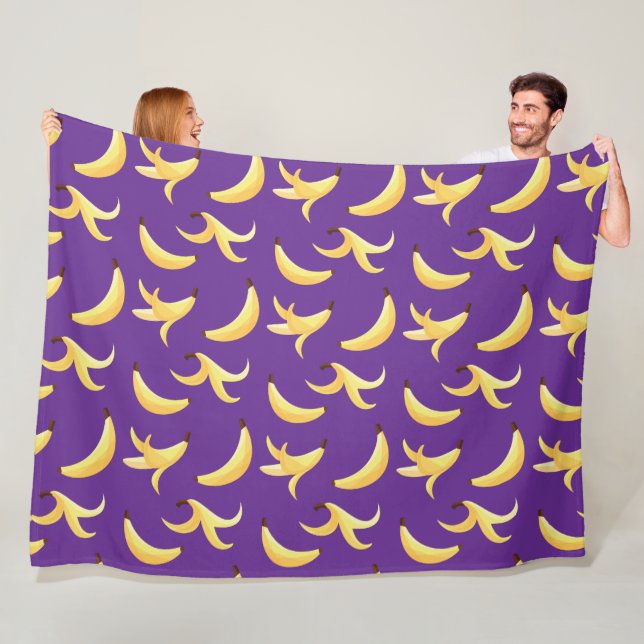 Funny Banana Pun Party pattern colourful - editabl Fleece Blanket (In Situ)