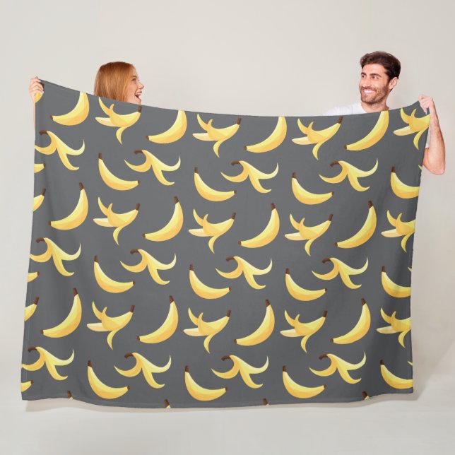 Funny Banana Pun Party pattern colourful - editabl Fleece Blanket (In Situ)