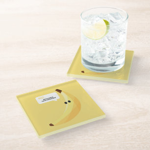 Funny Banana Pun Party pattern colourful - editabl Glass Coaster