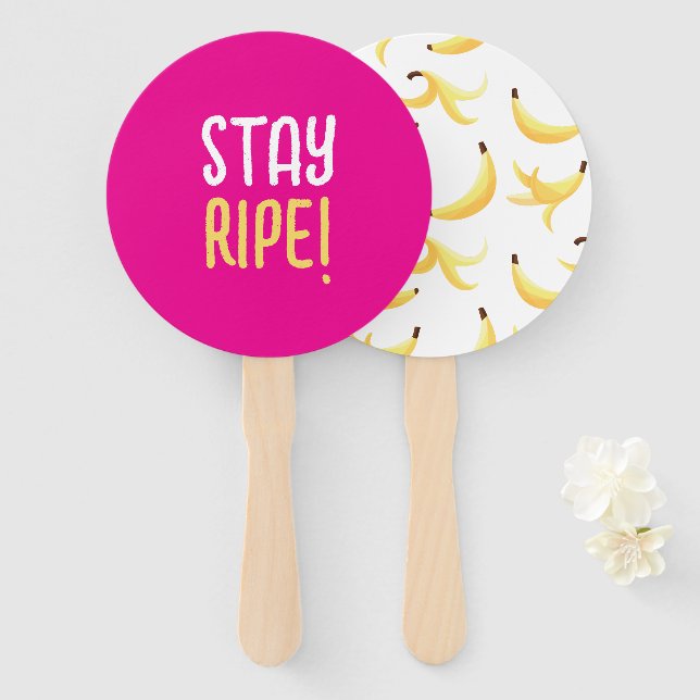 Funny Banana Pun Party pattern colourful - editabl Hand Fan (Front and Back)