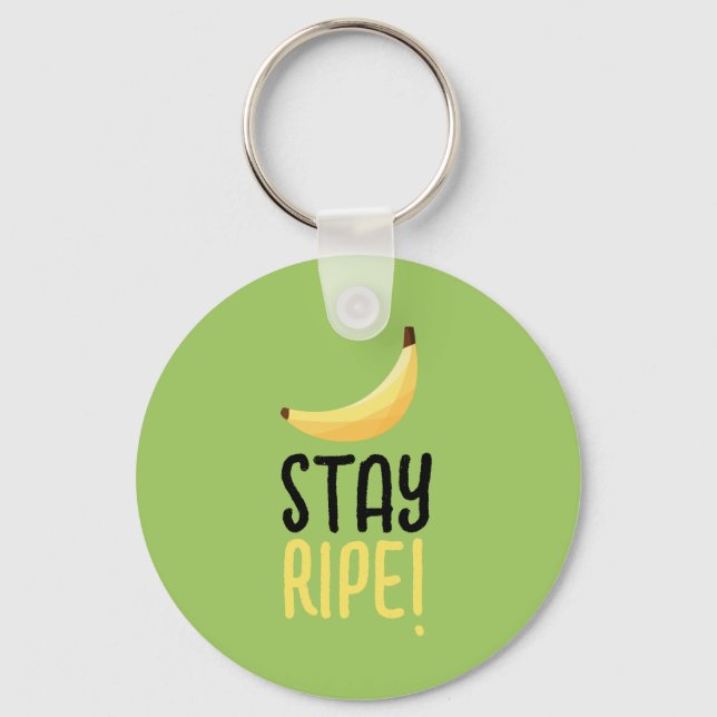 Funny Banana Pun Party pattern colourful - editabl Key Ring (Front)