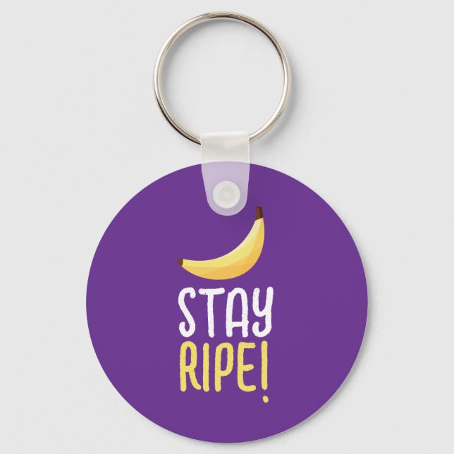 Funny Banana Pun Party pattern colourful - editabl Key Ring (Front)