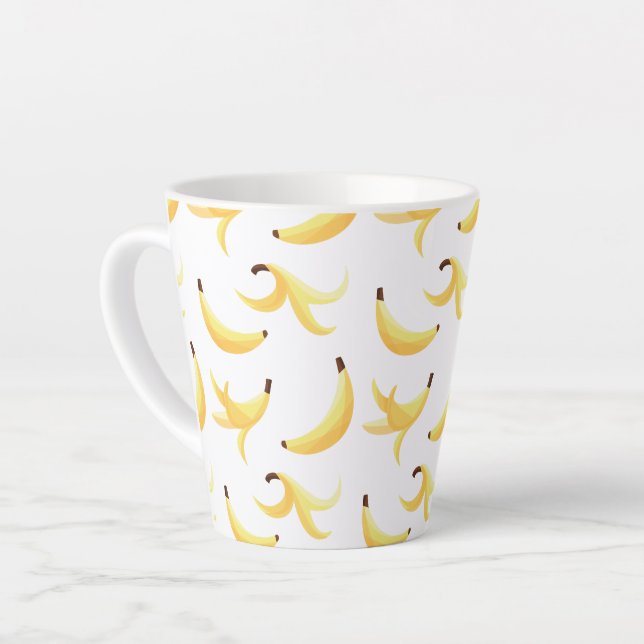 Funny Banana Pun Party pattern colourful - editabl Latte Mug (Left Angle)