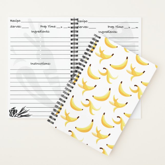 Funny Banana Pun Party pattern colourful - editabl Notebook (Inside)