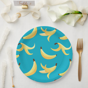 Funny Banana Pun Party pattern colourful - editabl Paper Plate