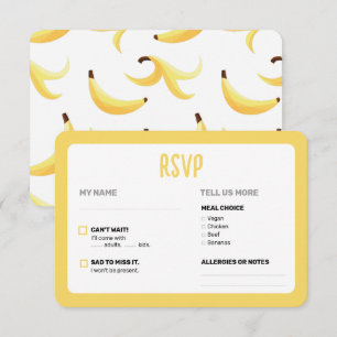 Funny Banana Pun Party pattern colourful - editabl RSVP Card