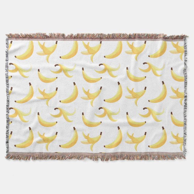 Funny Banana Pun Party pattern colourful - editabl Throw Blanket (Front)