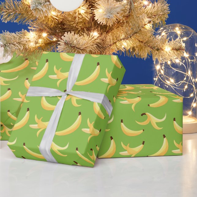 Funny Banana Pun Party pattern colourful - editabl Wrapping Paper (Holidays)