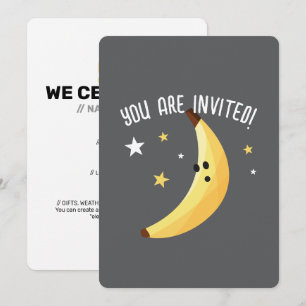 Funny Banana Pun Party pattern favours - editable Invitation