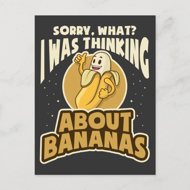 Funny Banana Quote Fruit Vegan Vegetarian Humour Postcard (Front)