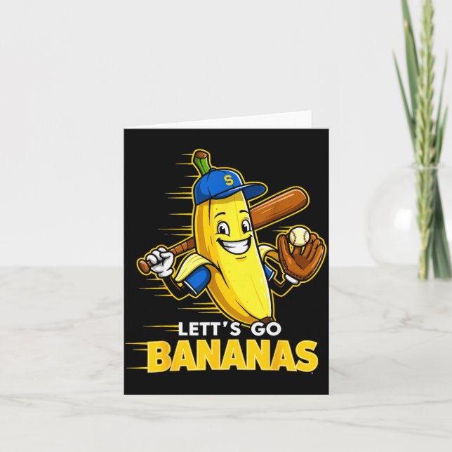 Funny Banana Shirts Gift Fruit Lovers Boys Lets Go Card (Front)