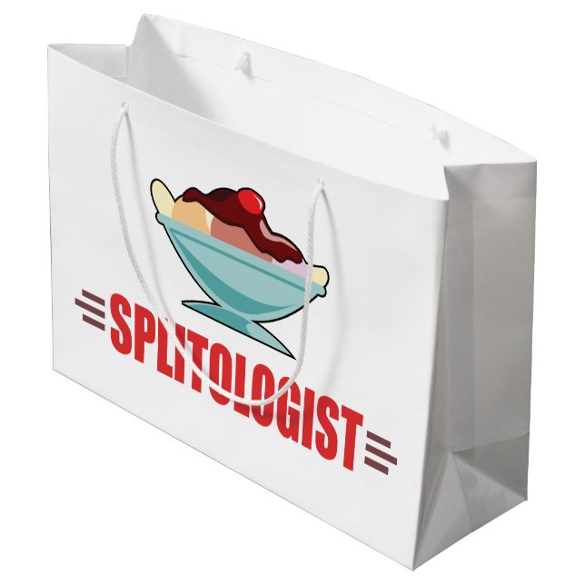 Funny Banana Split Large Gift Bag (Back Angled)