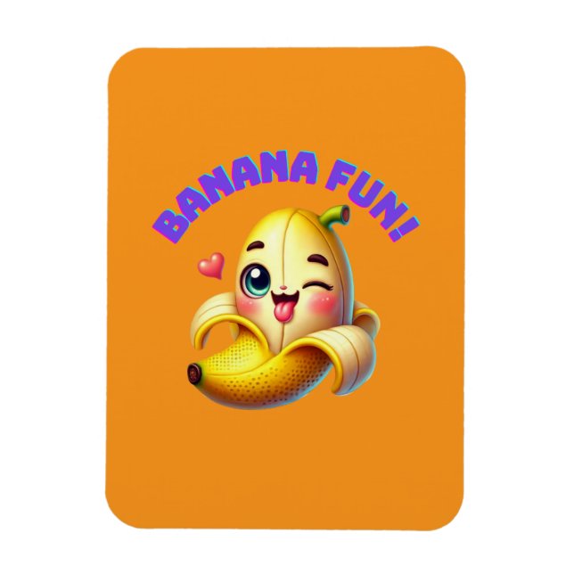 Funny Banana Winking Design for Fun and Playful Gi Magnet (Vertical)