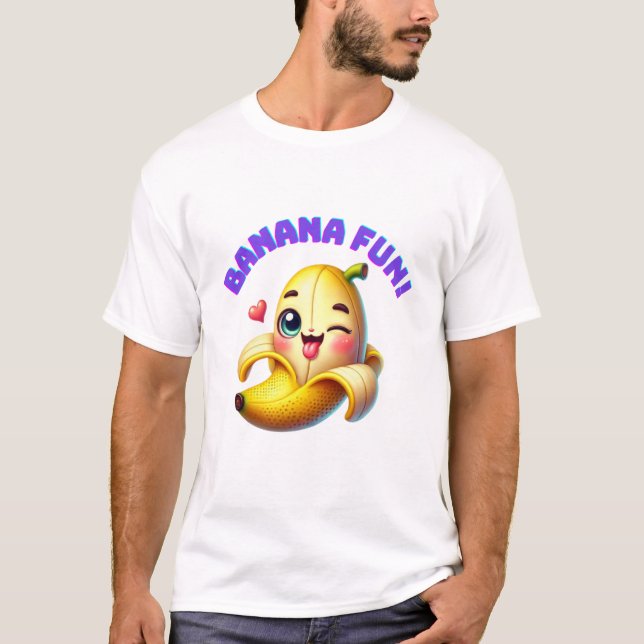 Funny Banana Winking Design for Fun and Playful Gi T-Shirt (Front)