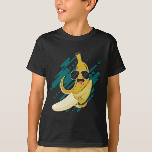 Funny Banana With Sunglasses Potassium Healthy Fru T-Shirt (Front)