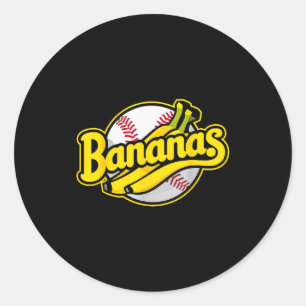 Funny Bananas Baseball Vintage Graphic  Classic Round Sticker