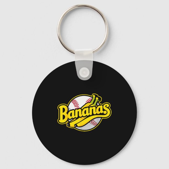 Funny Bananas Baseball Vintage Graphic  Key Ring (Front)