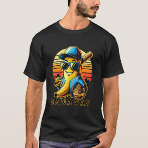 funny Bananas Playing Baseball Baseball Player T-Shirt