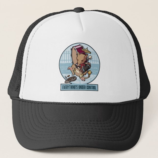 Funny Bandicoot Everything's Under Control Cartoon Trucker Hat (Front)