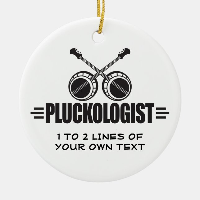 Funny Banjo Ceramic Tree Decoration (Front)