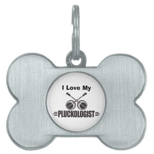 Funny Banjo Player Pet ID Tag (Front)