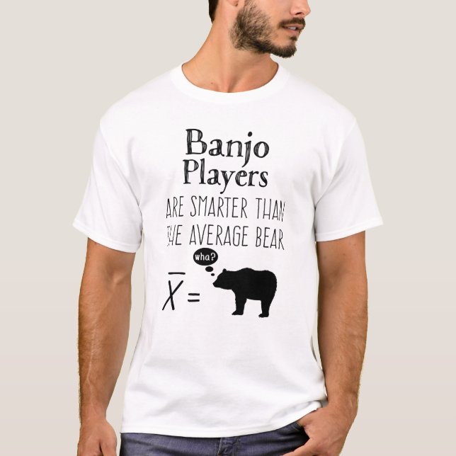 Funny Banjo T-shirt - Average Bear (Front)