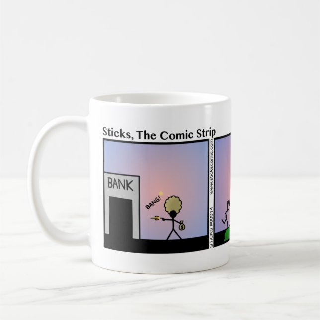 Funny Bank Robbery Stickman Mug - 014 (Left)