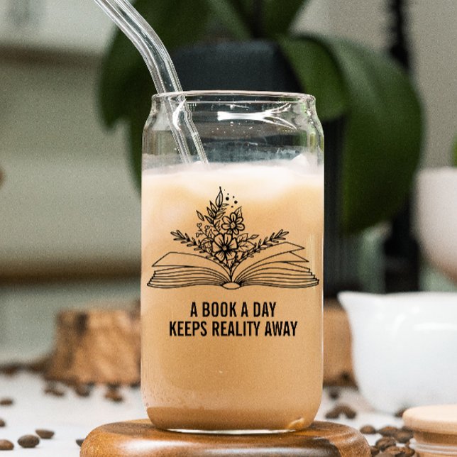 Funny Banned Book Lover Drinking Can Glass (Indulge your literary senses with our witty drinking glass, perfect for the book lover in you.)