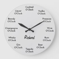 Funny Bar Alcohol Clock Personalised Clock