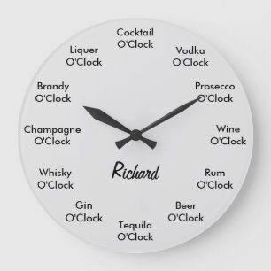 Funny Bar Alcohol Clock Personalised Clock
