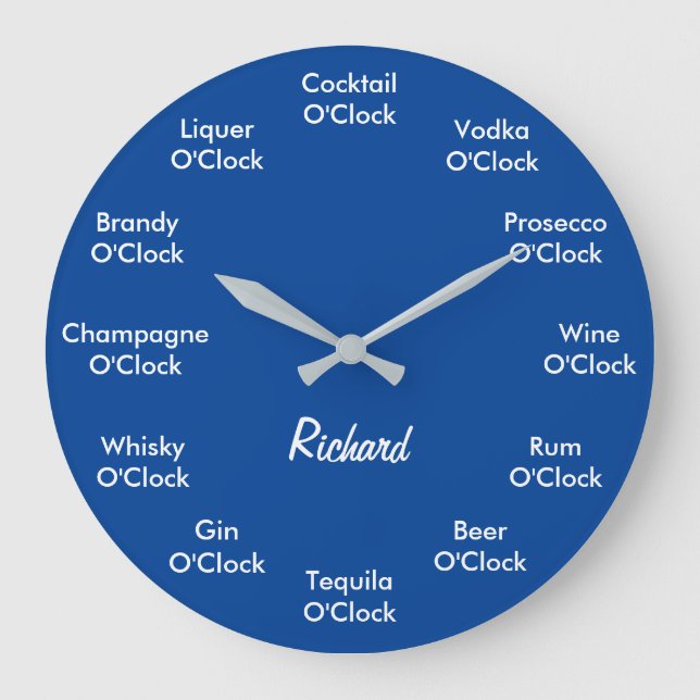 Funny Bar Alcohol Clock Personalised Clock (Front)