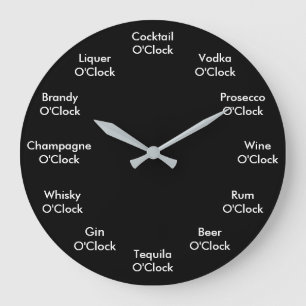 Funny Bar Clock Personalised Black Wall Clock