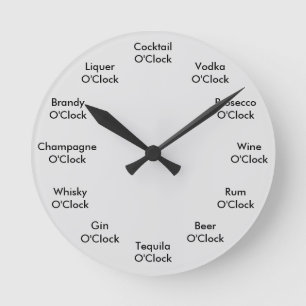 Funny Bar Clock Personalised Grey Wall Clock