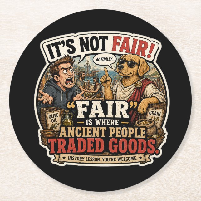 Funny Bar Round Paper Coaster (Front)