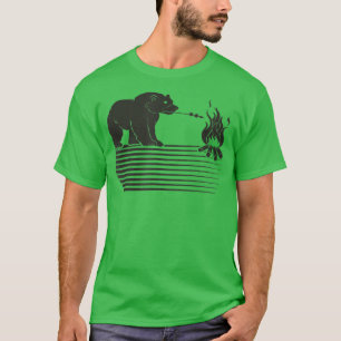 Funny Barbecue Bear Grilling Nature Forest T-Shirt